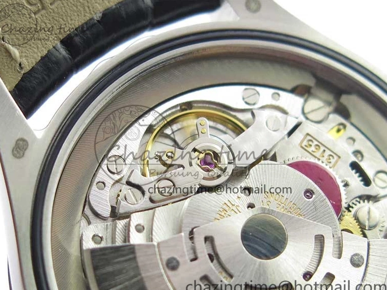 Date BP Markers Leather Real Strap Black Black on Edition Maker 50519 Sticks Dial SS Best SA3165 Cellini 0320